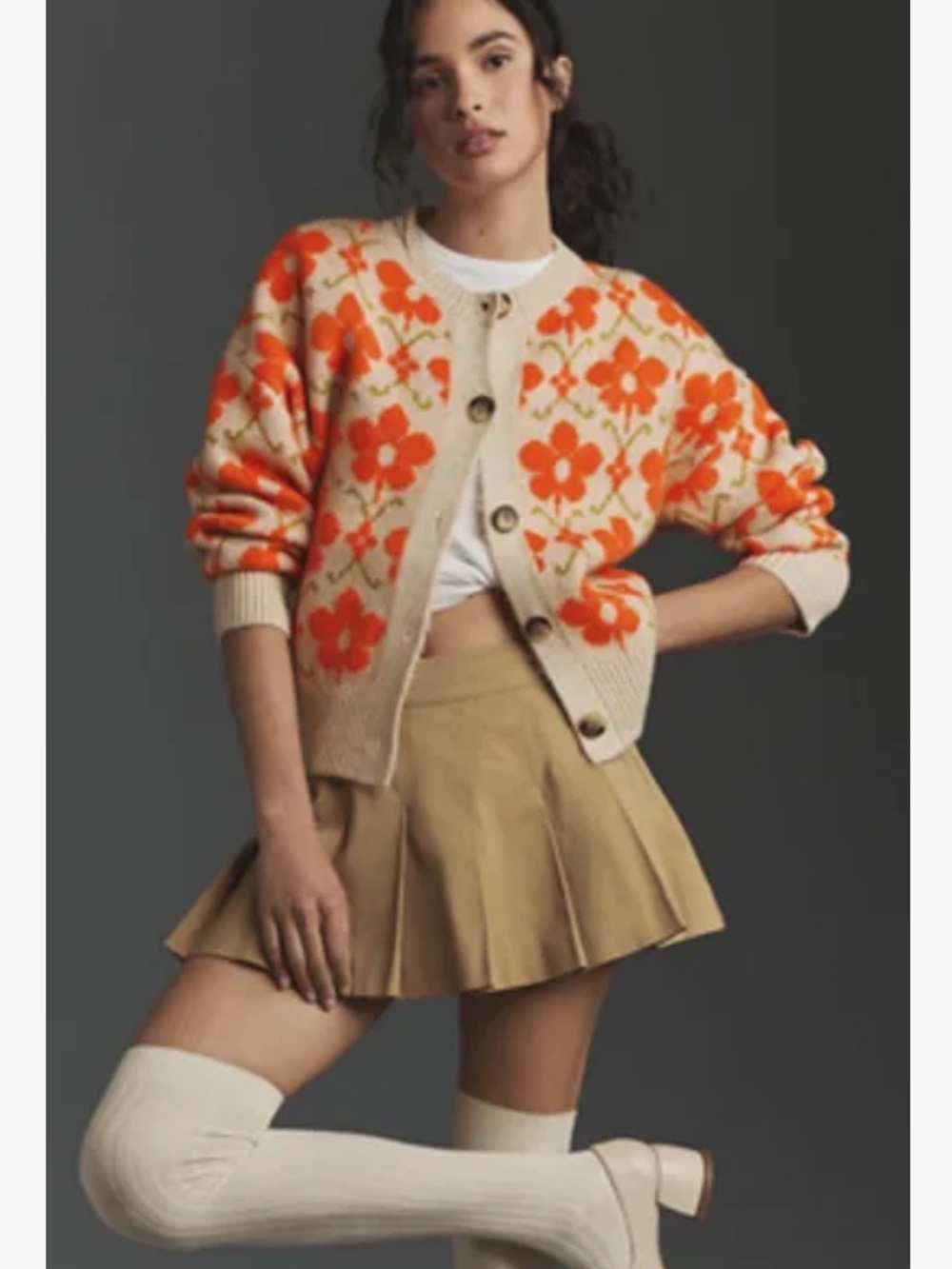 Maeve Graphic Intarsia Cardigan Sweater